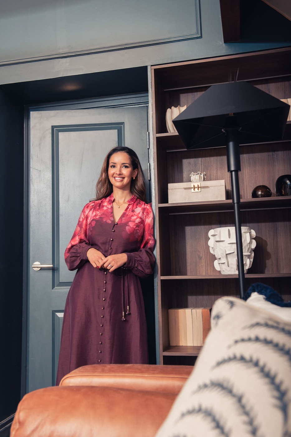 Sarah Ashcroft, interior designer, in one of the rooms she created at Warren House