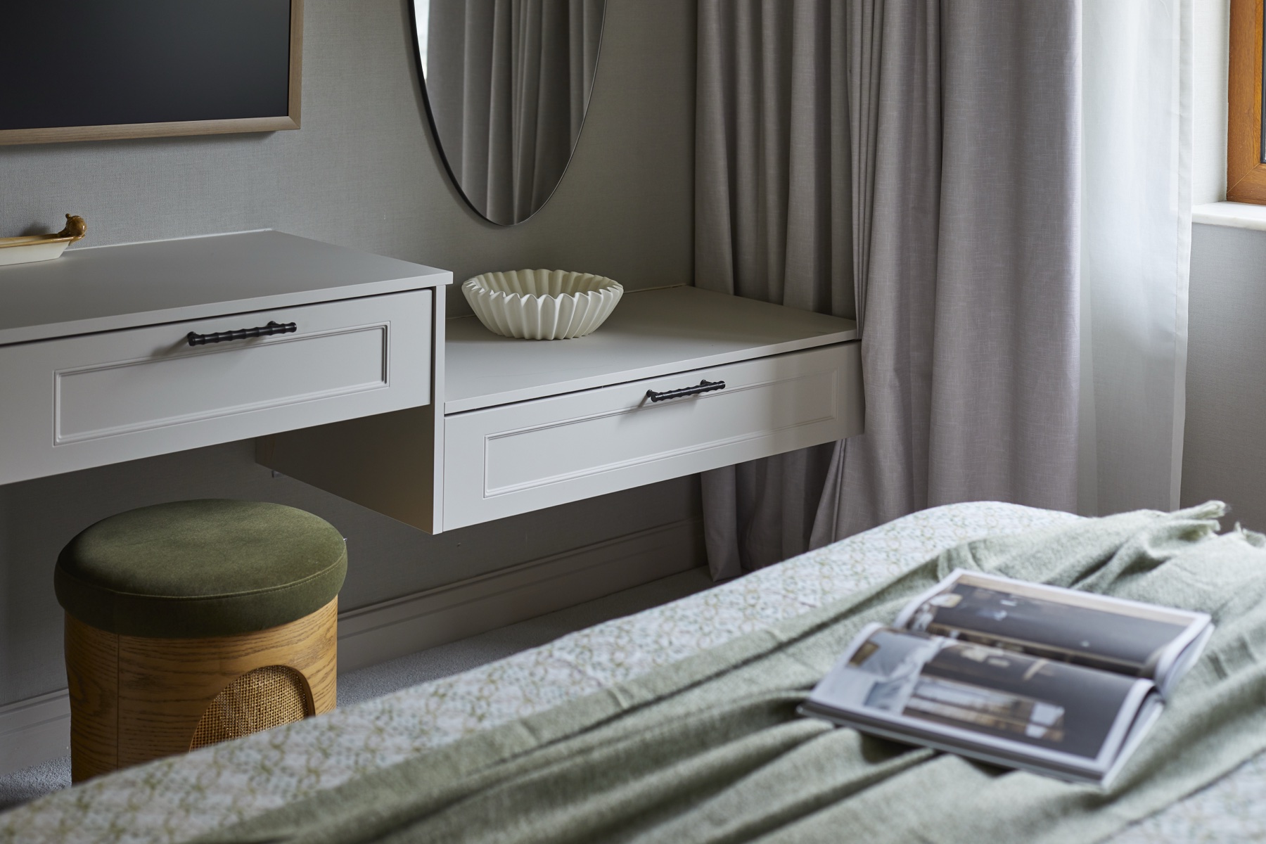 The built-in dressing room in the Master Suite at Warren House